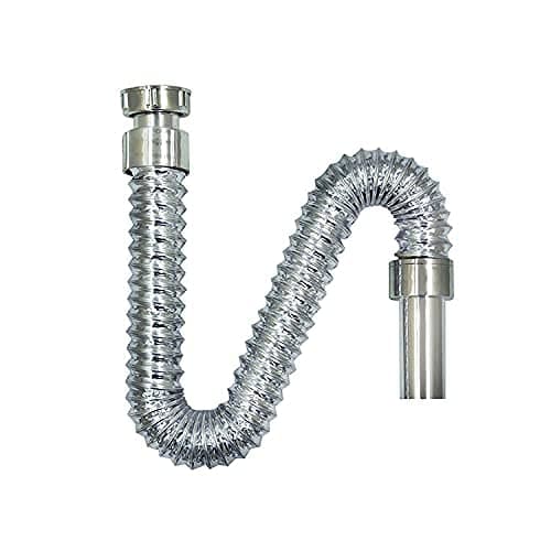 WISDOM Flexible Waste Pipe Environmental Sink Plumbing Hose Electroplated Bathroom Basin Drain Hose Kitchen Pipe