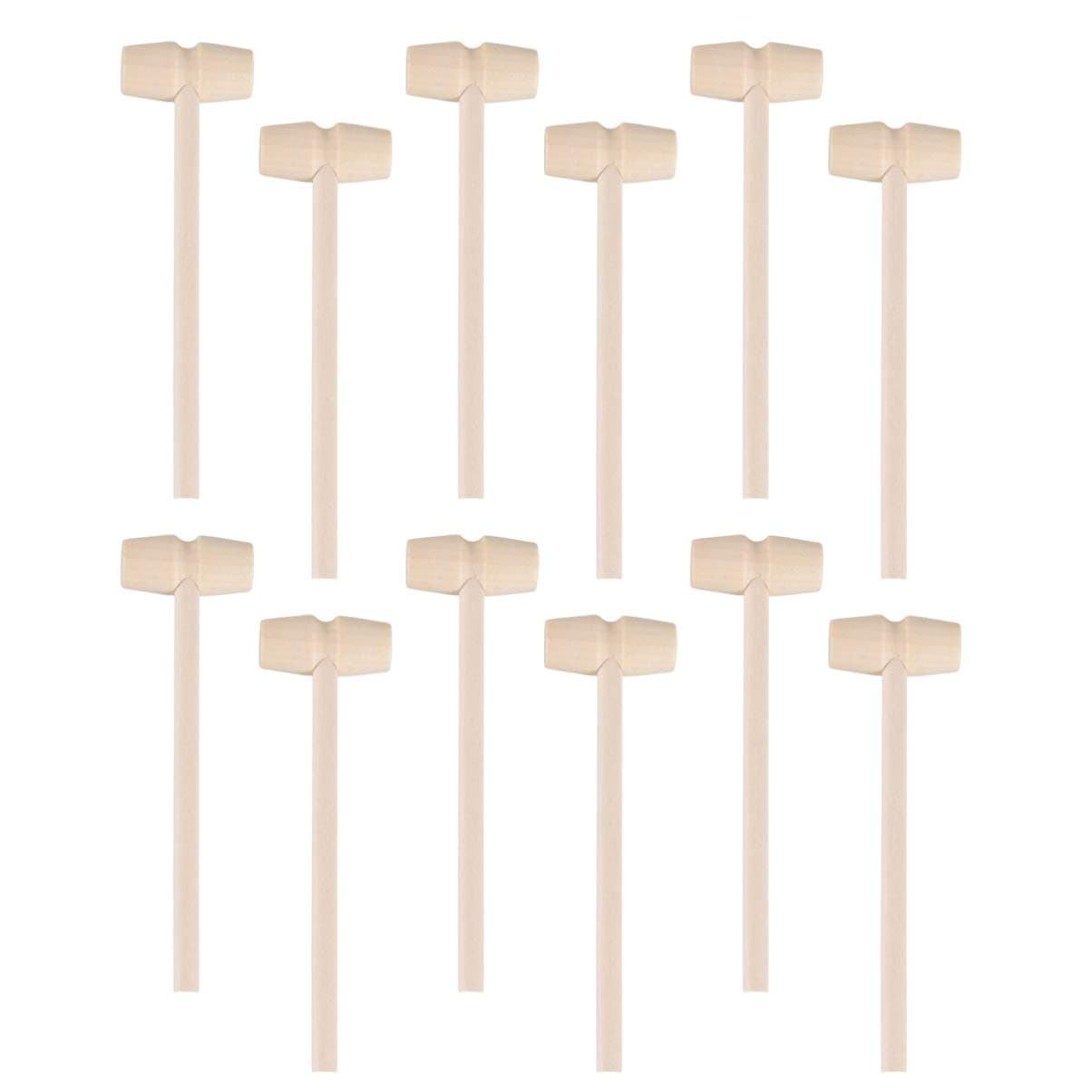 Kid Mini Wooden Mallet Toy Solid Wood Small Hammer for Toddlers Early Development Hammering Activity Toy for Boys and Girls 6-Inch Durable Mallet for Hand-Eye Coordination