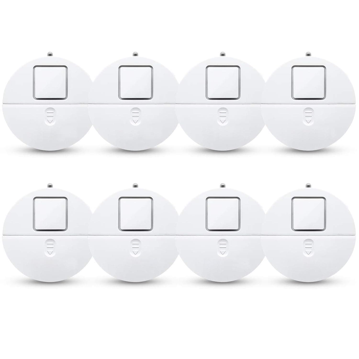 EVA LOGIK Modern Ultra-Thin Window Alarm with Loud 120dB Sound and Vibration Sensors Compatible with Virtually Any Window, Glass Break Alarm Perfect for Home, Office, Dorm Room- 8 Pack
