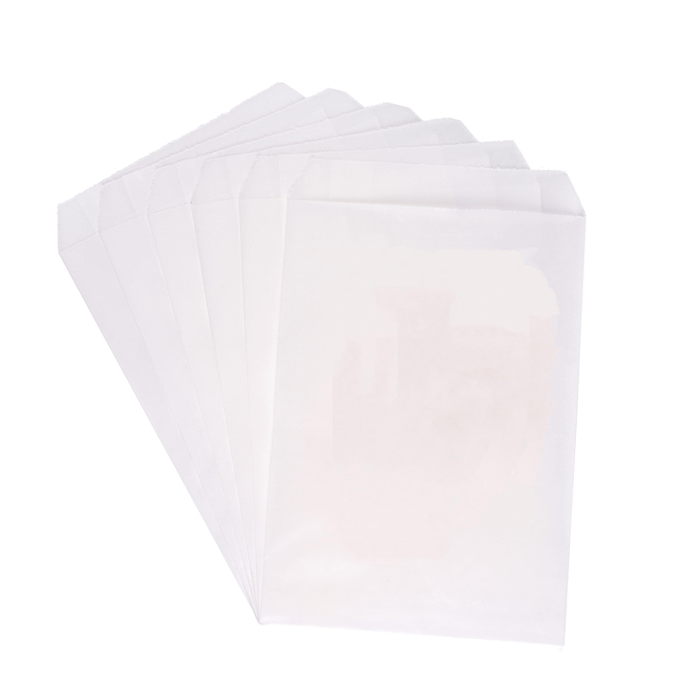 Quotidian White Flat Mini Glassine Paper Bags Envelope 2 3/4" x 4 1/2" (7 x 11.5cm) Pack of 100 - Wedding Baby Treats Candies Stamps Seeds Samples