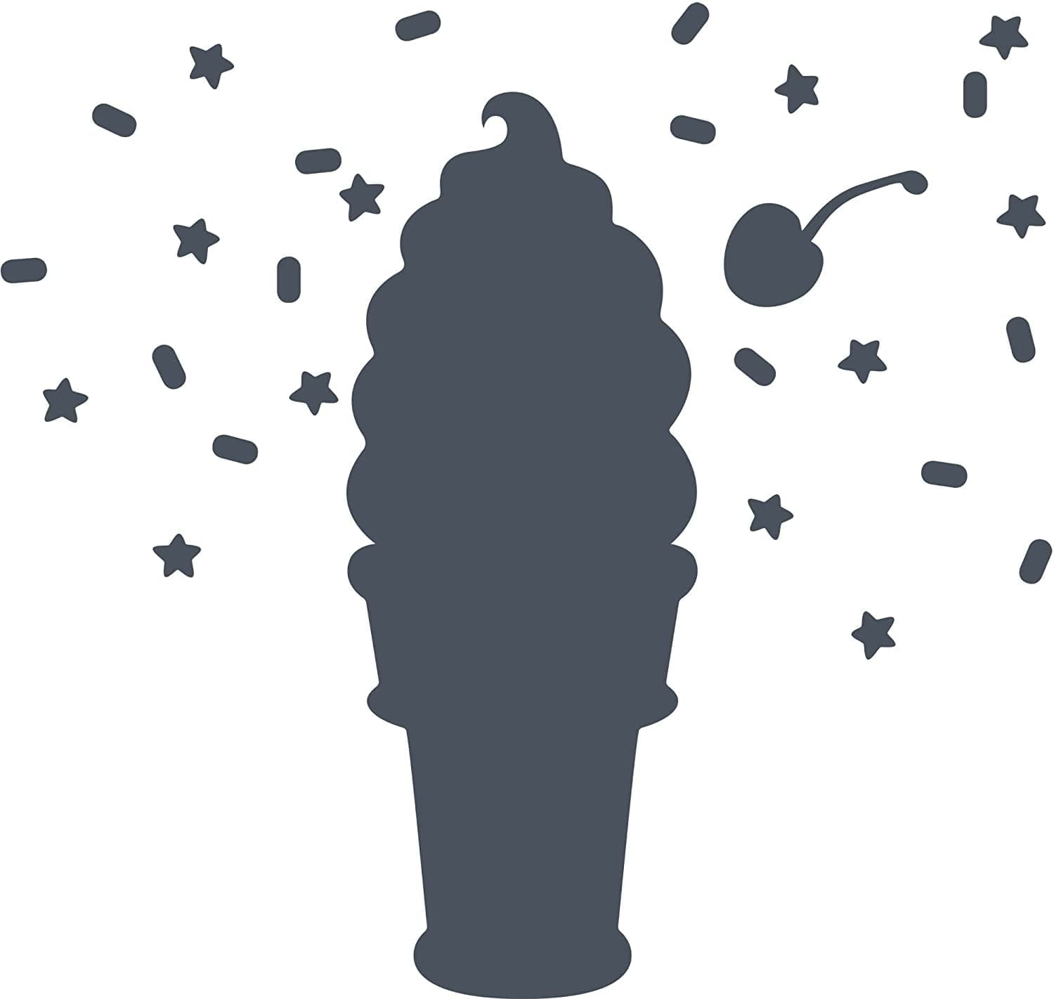Wallcandy Arts Wallcandy Chalkboard Ice Cream Cone, Vinyl, Black, Small