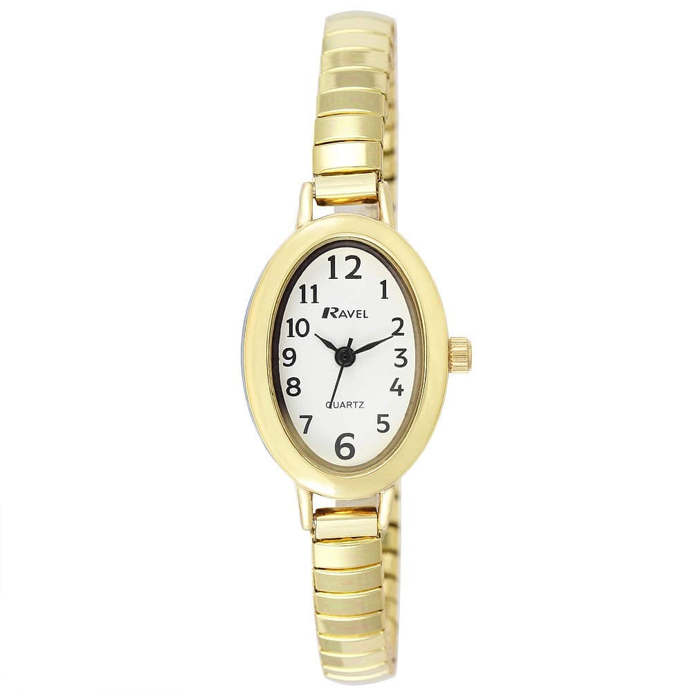 Ravel Women's Petit Oval Watch on Stainless Steel Expandable Bracelet