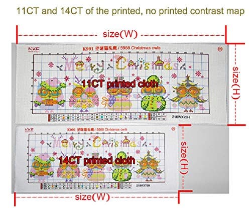 Stamped Cross Stitch Kits 14CT Pre-Printed Painting Cross Stiching DIY Art Crafts & Sewing Needlepoints Kit for Home Decor (Flowers Lighthouse)
