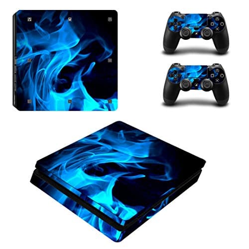PS4 Slim Skin Sticker,Candy86 Protective Vinyl Decal Skin Sticker for PS4 Slim Console + 2 Controller Skins + 2 x Silicone Thumb Grips (Colour 20)