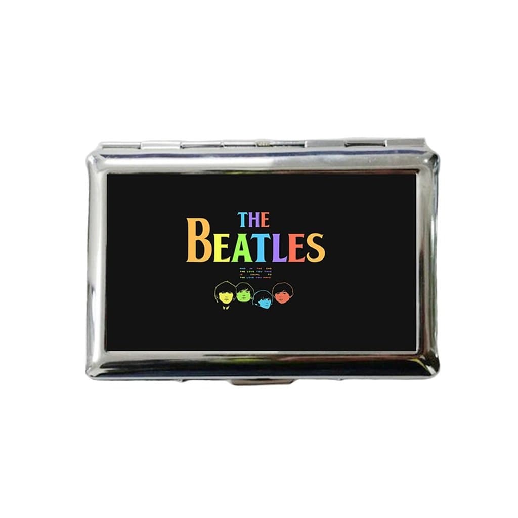 Turekk Custom THE BEATLES Slim Cool Stainless Steel Crush Proof Cigarette Case Pocket Box Holder