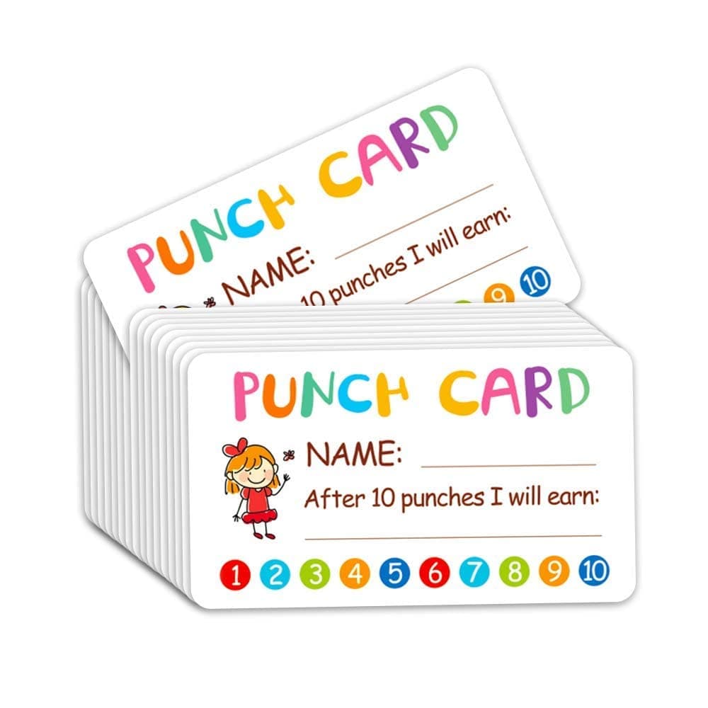 NALACAL Reward Punch Cards, 100pcs Reward Incentive Card for Teacher, Behavior Chart for Kids, Homeschool Classroom Supplies for Motivation 2" x 3.5"