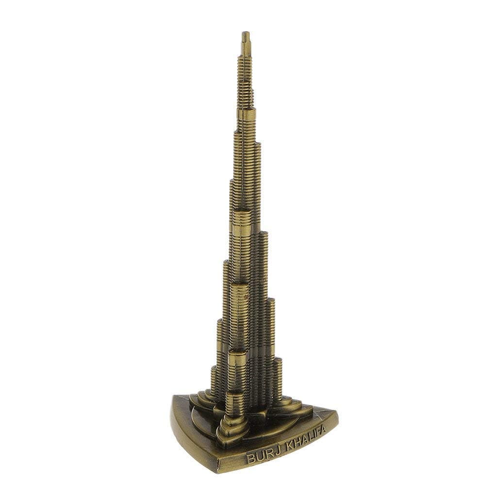zahab Dubai Landmark Decorative Souvenir Burj Khalifa Metal Decorative Showpiece Antique Finish, 3 Inch,Bronze