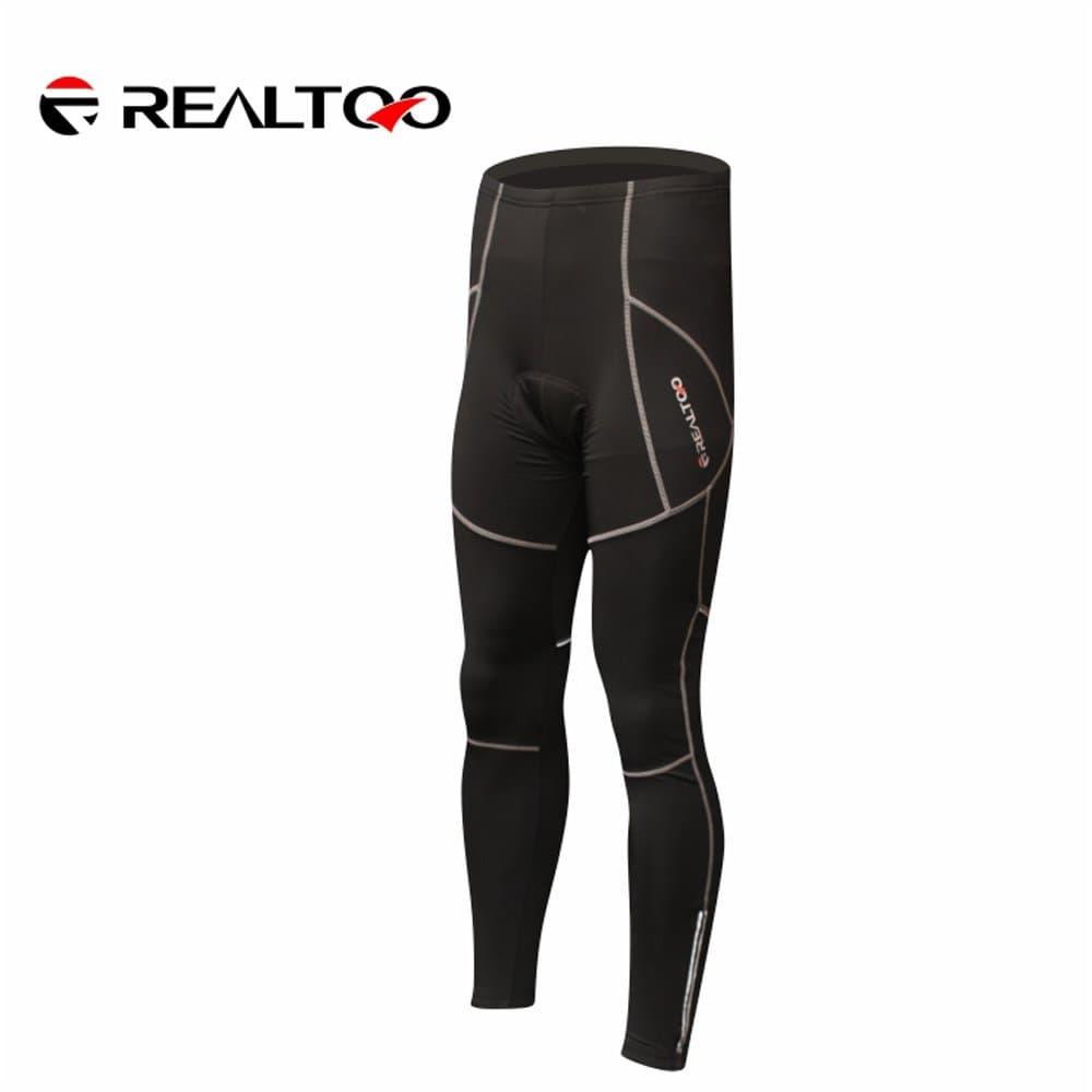 Realtoo Cycling Clothing Protective Hip Pad Padded Thermal Winter Warm Fleece Long Pants Sportswear Bicycle Bike Outdoor Trousers Breathable Men XL