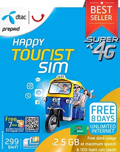 Thailand only Happy Tourist Prepaid SIM card for 3G/4G unlimited date by GAC