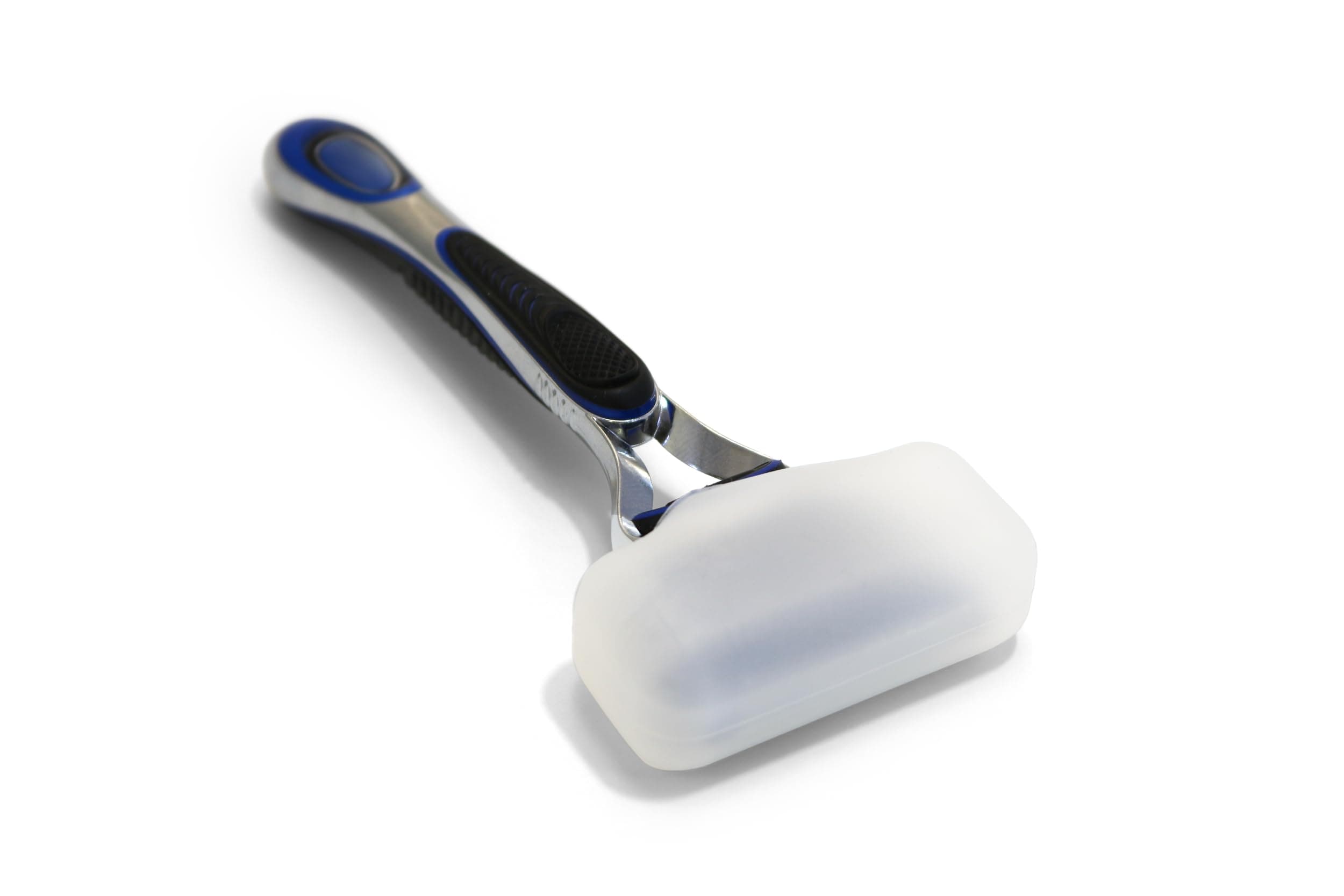 Silicone Razor Covers, Dishwasher Safe, Blue and Clear, 2 Pack