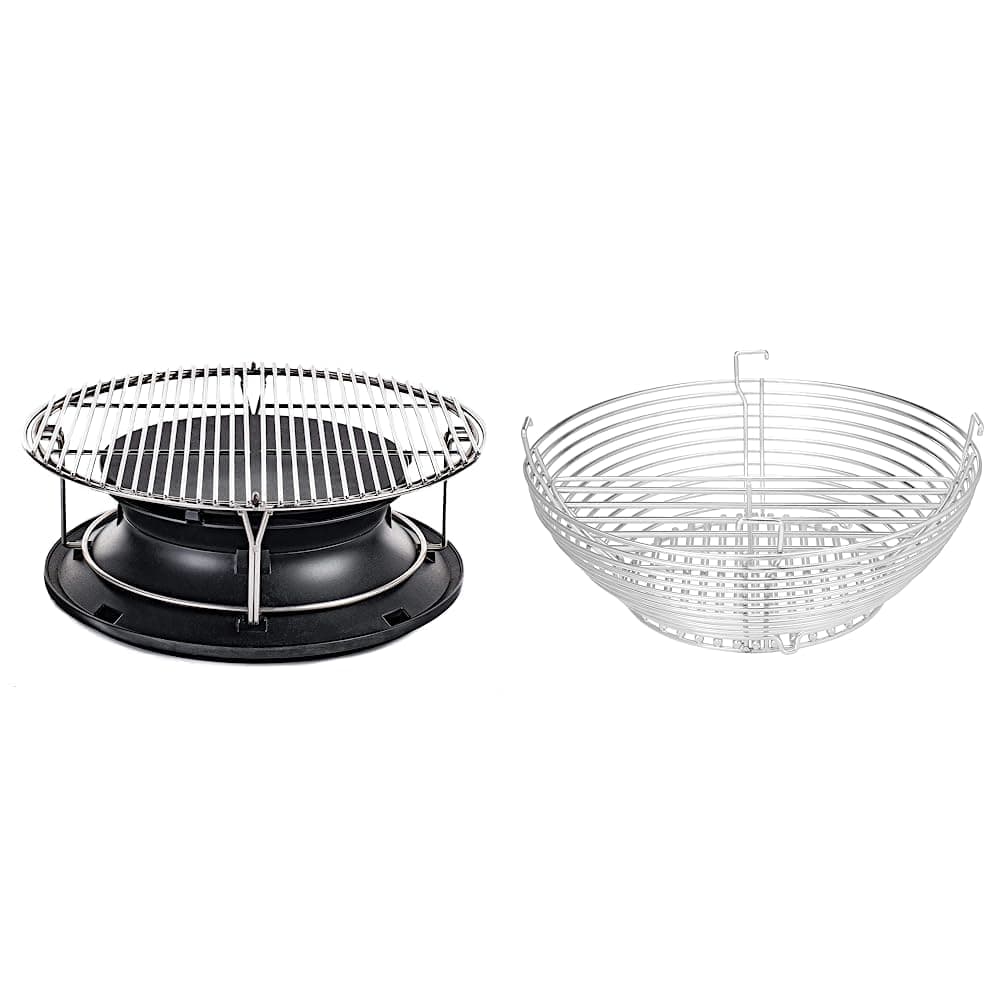 Kamado Joe KJ-Hyper SloRoller Hyperbolic Smoke Chamber Accessory + Kamado Joe KJ-MCC23 Charcoal Basket