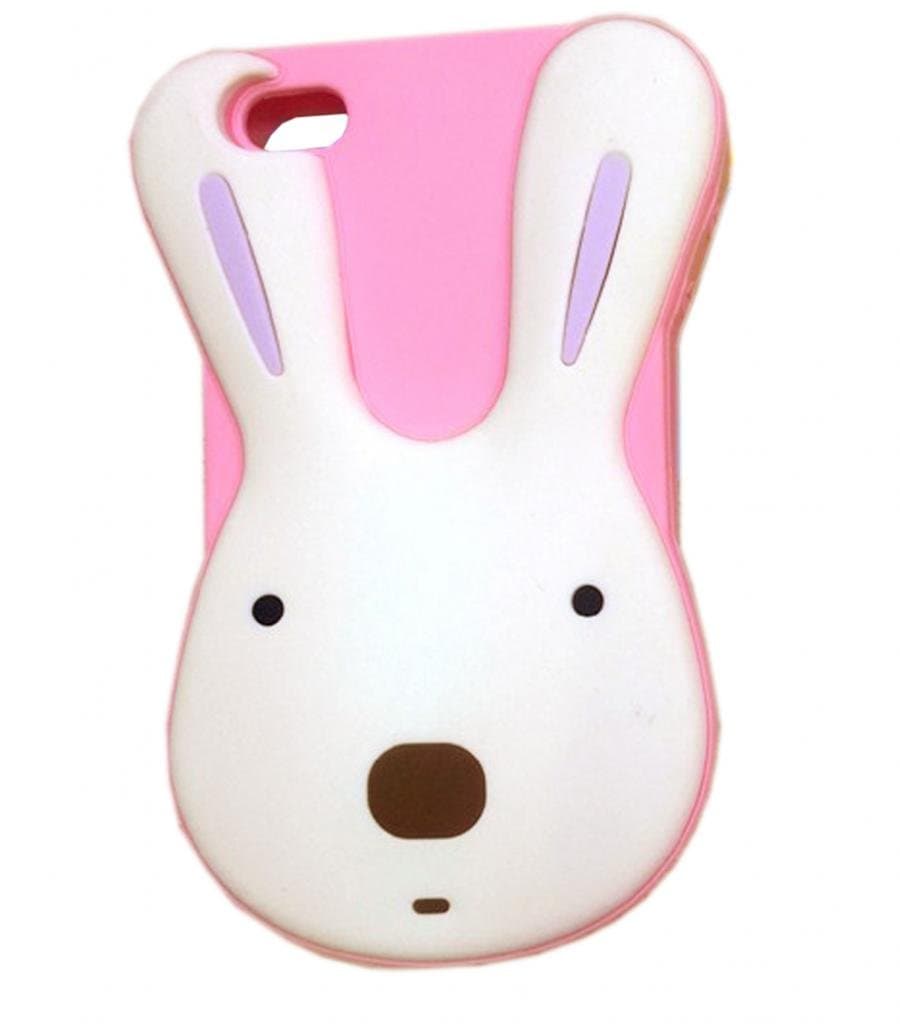 Angelseller XKM Hot Pink Iphone 4/4G/4S Lovely Cartoon Big Head Rabbit Logo Soft Silicone Case Protective Cover Compatible for Iphone 4/4G/4S