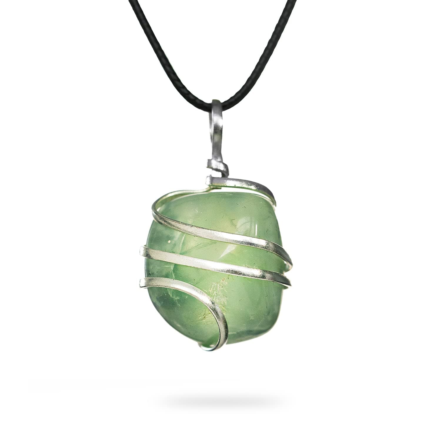 AYANA Prehnite Healing Crystal Pendant Necklace | Heart and Third Eye Chakra | Libra Zodiac Birthstone | Lucky Stone for Healers | Handmade with Ethically Sourced Raw Natural Pure Gemstone