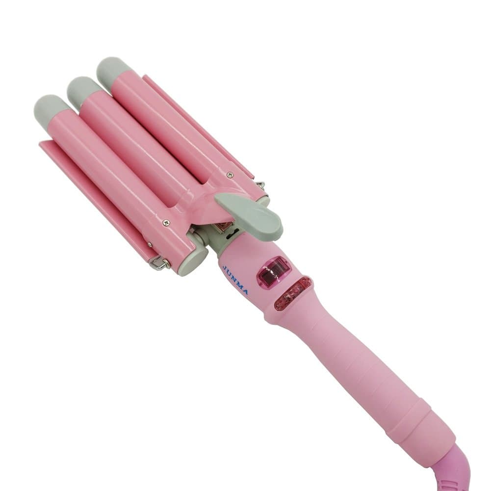 3 Barrel Hair Curling Iron Waver Wand Hair Curling Tools Hair Curler (25mm, Pink)