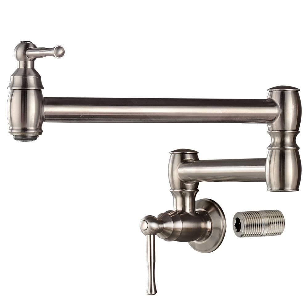 Stainless Steel Pot Filler Faucet Wall Mounted Folding Stretchable,Brushed Nickel,918BN,HAOXIN