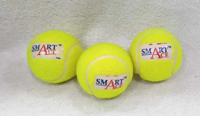 Smart Ace Tennis Ball/Rubber Cricket Ball Light, (Pack of 3, Yellow)
