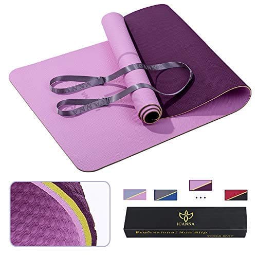 Pro Non Slip Yoga Mat for Women - 73" Extra Long Extra Thick with Strap, eco Friendly TPE Pilates mat,1/4 inch Thick for Tall Men & Women