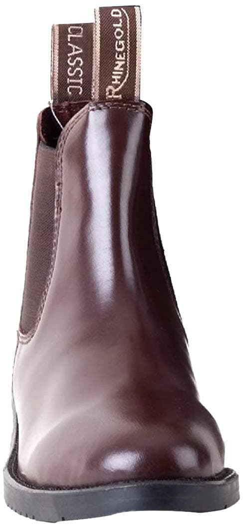 Rhinegold Unisex Kids ClassicLeather Jodhpur Boot With Elastic Sides and Moulded Soles