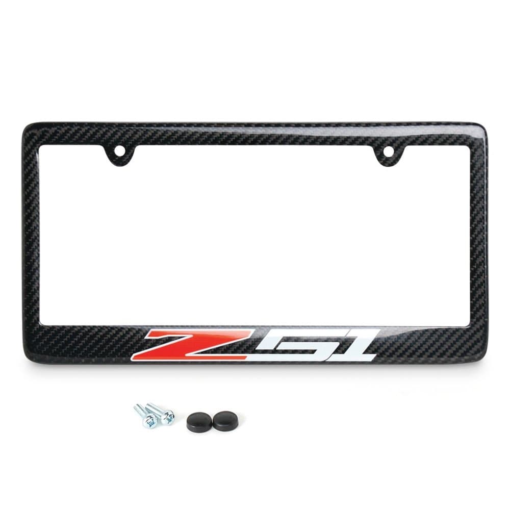 West Coast Corvette - Corvette Z51 License Plate Frame - Carbon Fiber : 2005-2018 C6/C7