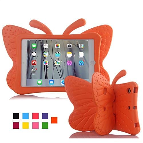 HCHA iPad Pro 9.7 Case Kids iPad Air/Air 2 Kids Proof Case Cartoon Butterfly Lightweight Shockproof Durable Cases EVA Foam Protective Cases and Covers for iPad 5 6 New iPad 2017 iPad Pro 9.7 (Black)
