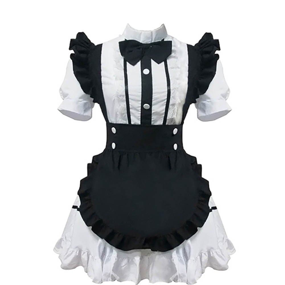 yiruisi Black White Anime Maid Uniform Dress Halloween Fancy Cosplay Costumes (Black-1)