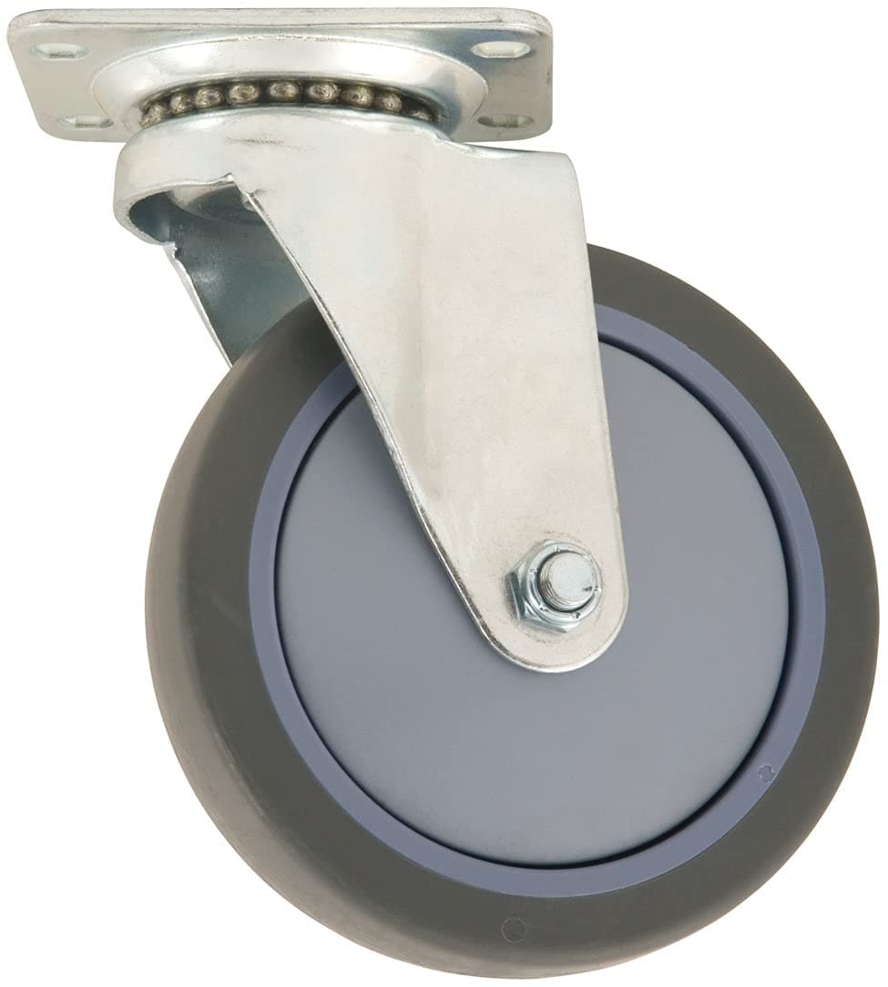 Titan 5" Thermoplastic Rubber (TPR) Swivel Caster, 350-lb. Capacity, Gray