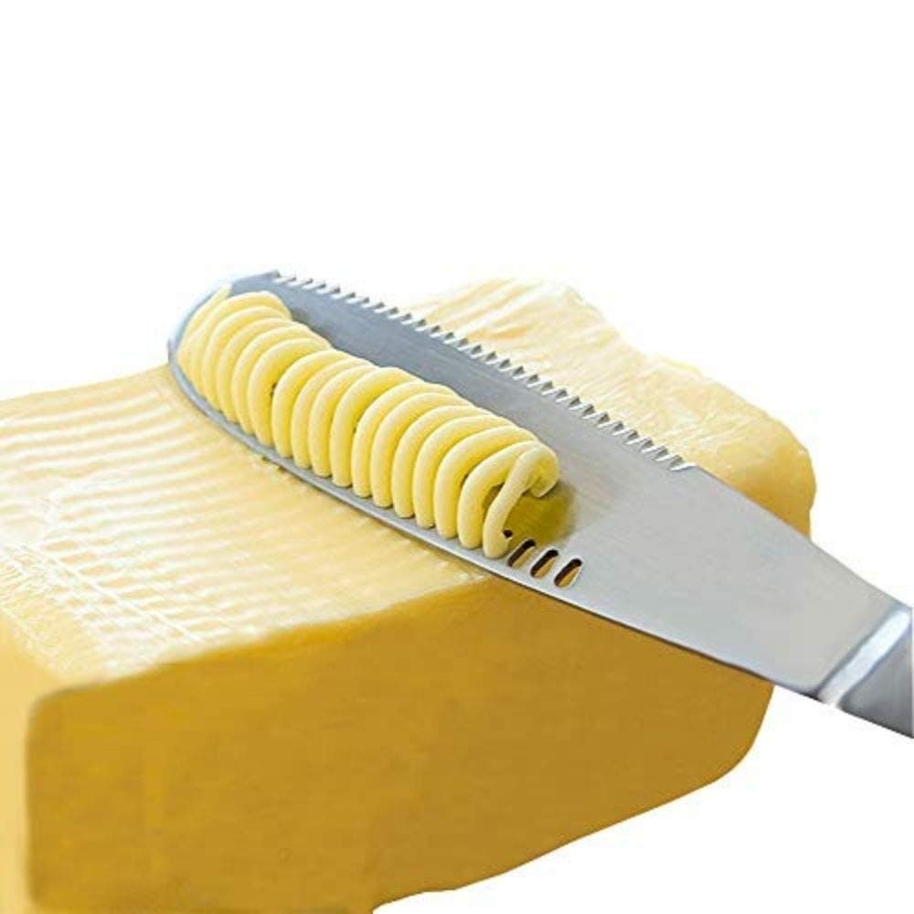 Stainless Steel Butter Spreader Knife - 3 in 1 Kitchen Gadgets, Curler, Slicer, Shave And Butter Grater! The Butter Knife Magic Slicer Is A Perfect Butter Slicer For Your Bread Slicer or Bagel Slicer