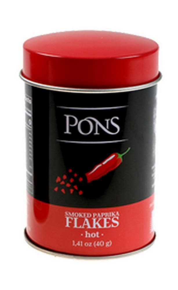 Pons. Hot Smoked Dried Peppers Flakes. Smoked Paprika Flakes. 40g (1.41oz)