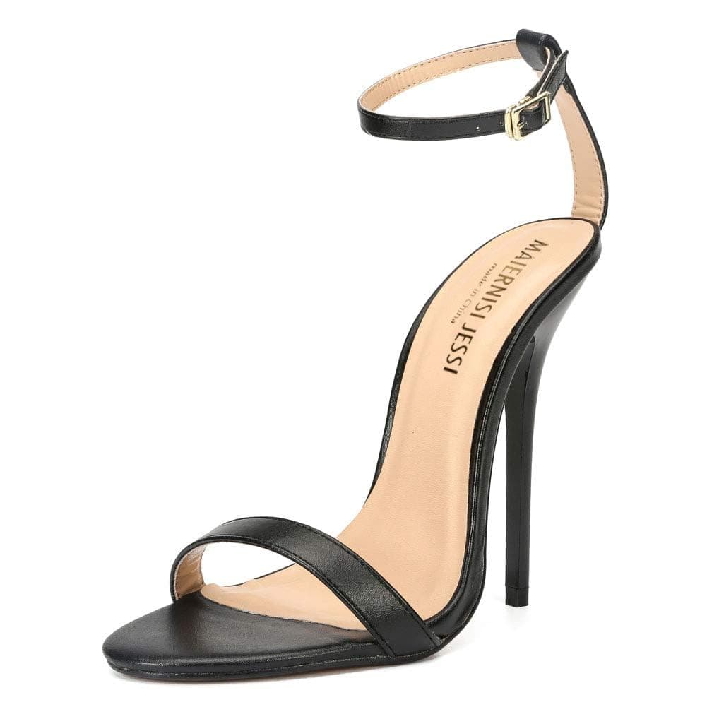 Unisex Men's Women's High Heel Sandals, Ankle Strap, Open Toe, 5.1 Inch Stiletto Heels