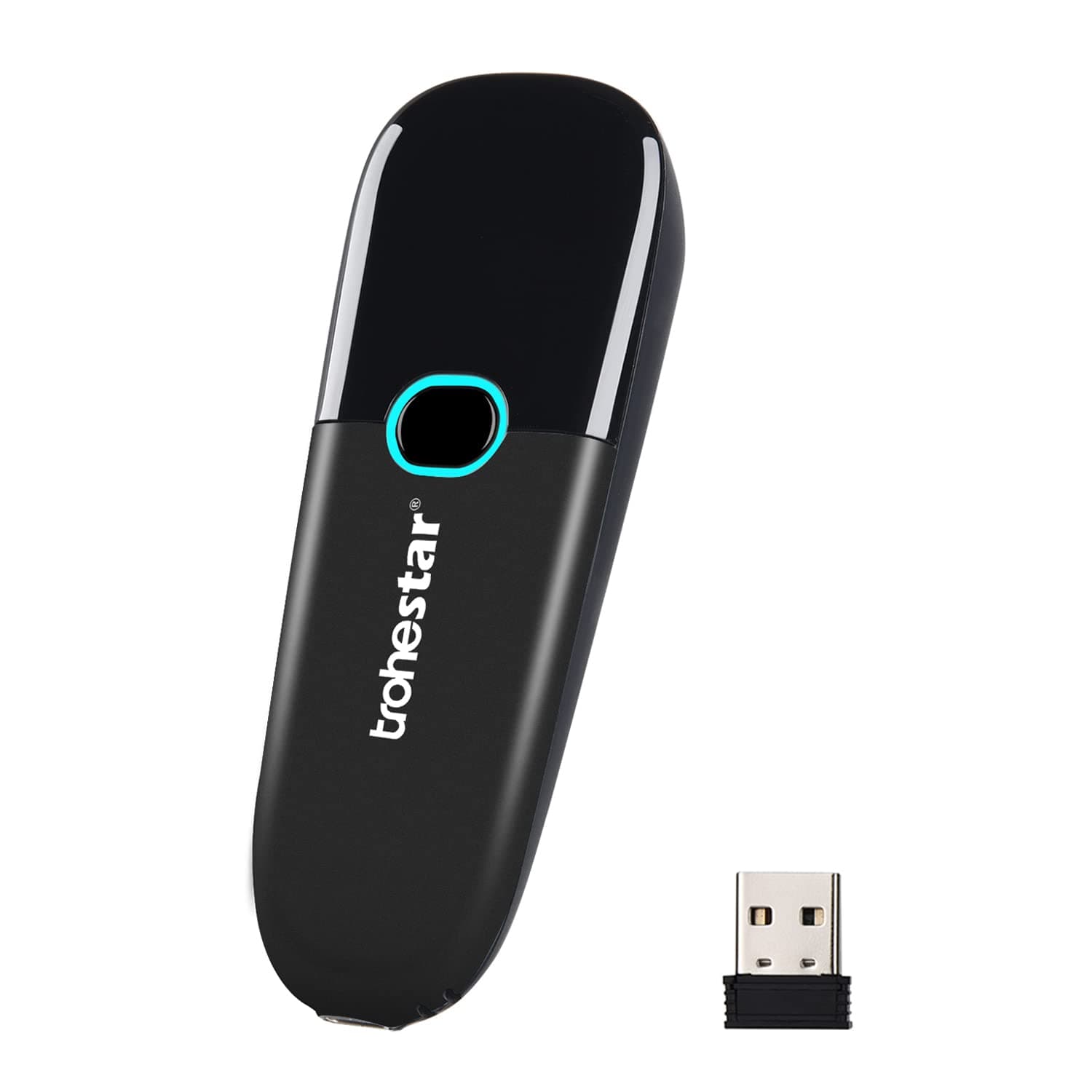 trohestarWireless Barcode Scanner, 1D Bar Code Scanner Compatible with Bluetooth Function & 2.4GHz Wireless & Wired Connection, Handheld CCD Bar Code Reader Work with Windows Mac Android iOS