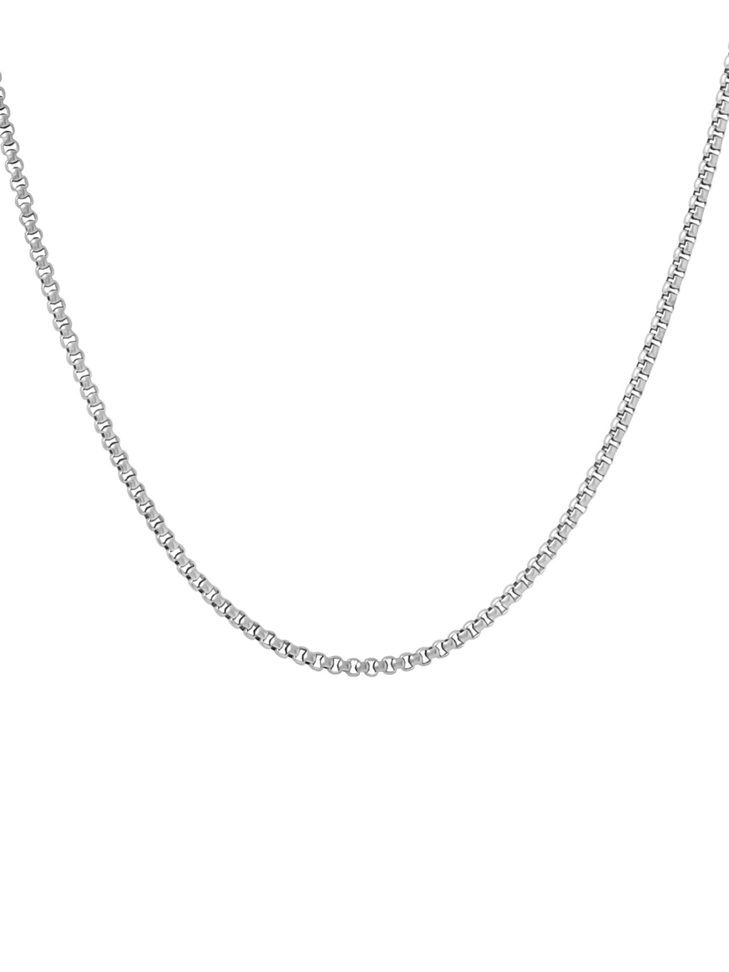 Yellow Chimes Classic Stainless Steel Silver Box Chain Necklace Silver Plated Chain for Men (Silver) (YCSSCH-216BOX-SL)