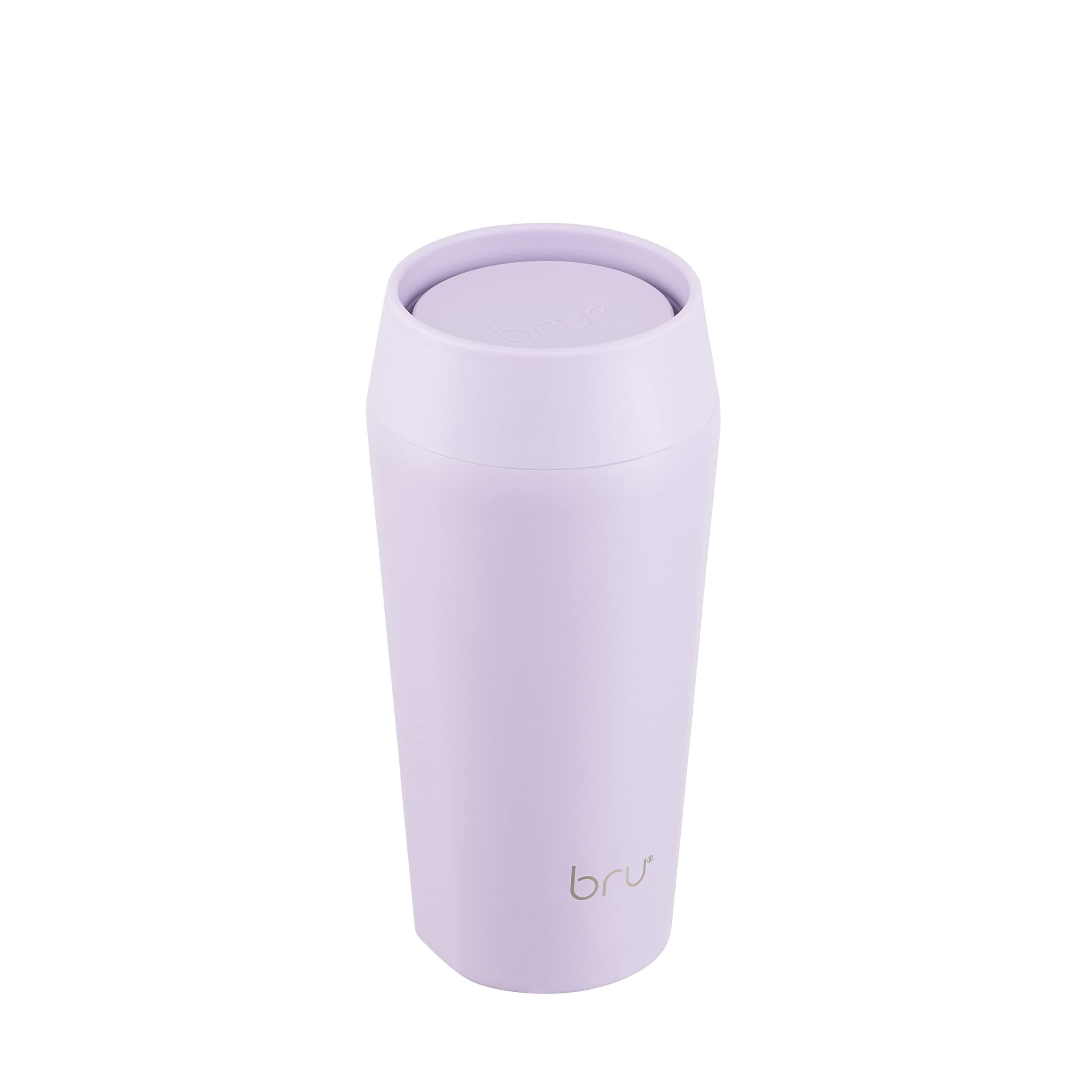 bru Travel - Insulated Coffee Cup Travel Mug for Hot Drinks, Leakproof, Ceramic Lined (12 oz, Purple Dream)