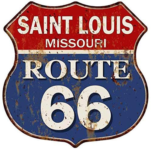 Saint Louis, Missouri Route 66 Shield Metal Sign Man Cave Ga12 x 12 High Gloss Metal 211110013074