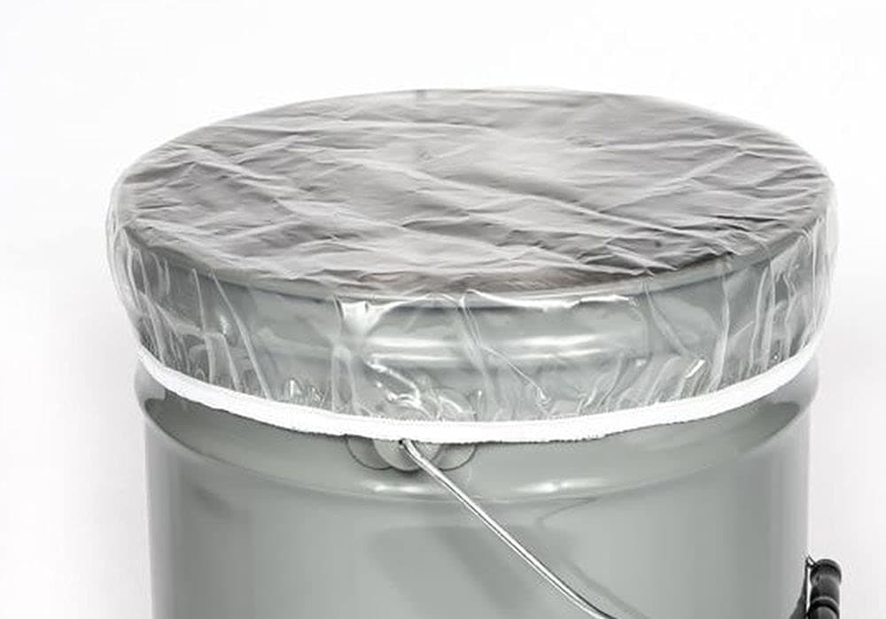 5 Gallon, Food Grade, Shower Cap Drum Covers, Clear, 4 mil - 2 Pack