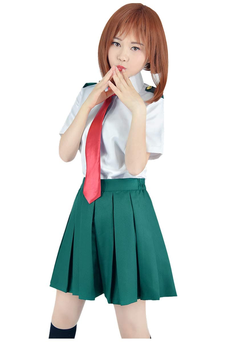 C-ZOFEK Women's Ochako Uraraka Cosplay Costume UA Uniform with Tie