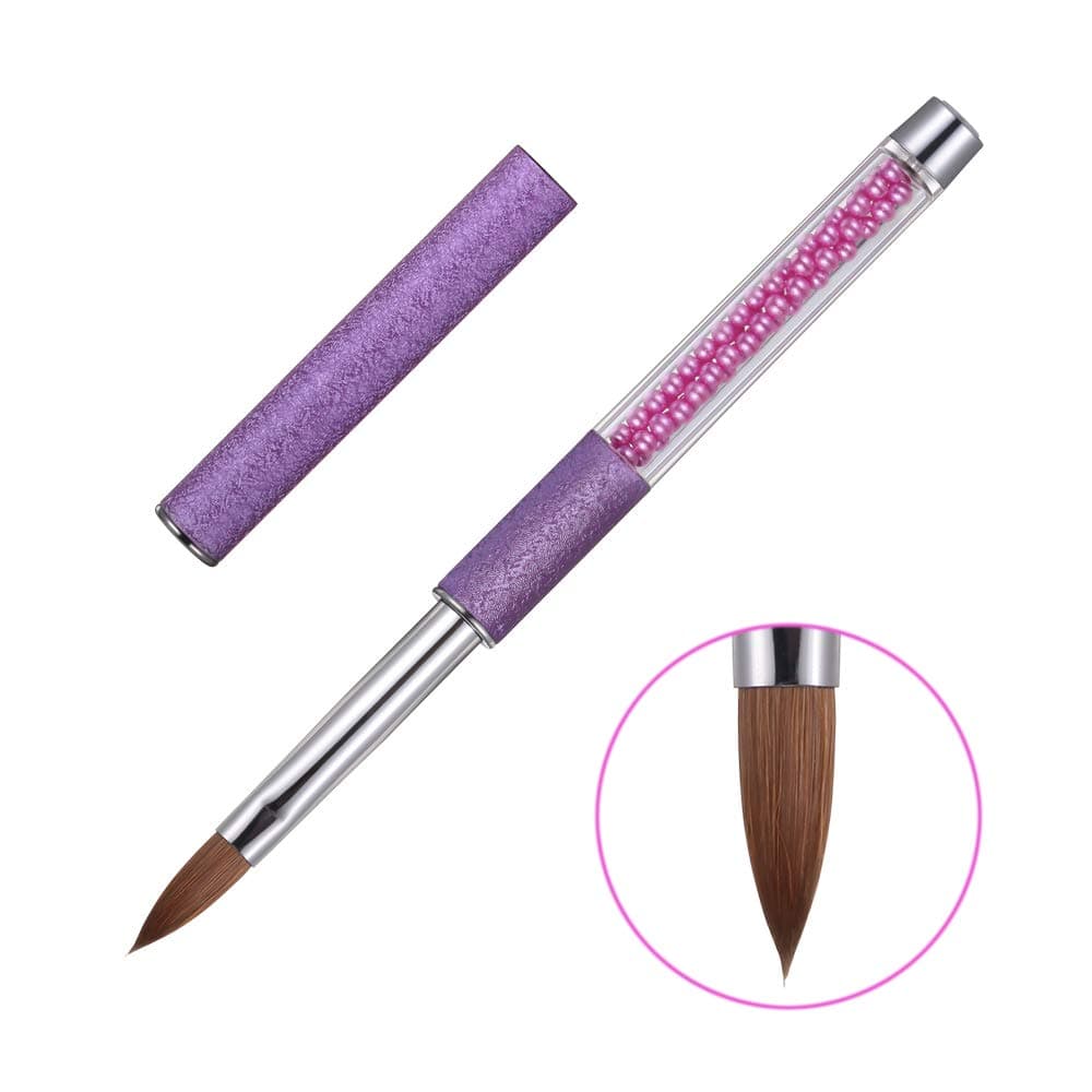 Nail Art Brush 3D Nail Painting Brushes Acrylic Konlinsky Sable Hair with Pearl Decoration Handle Pen 10# (PearlAcrylic)