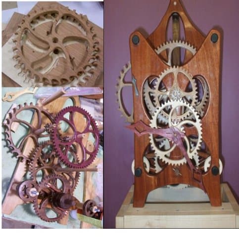 Woodline USA Deluxe Wood Gear Clock Kit w/Cherry Wood Kit