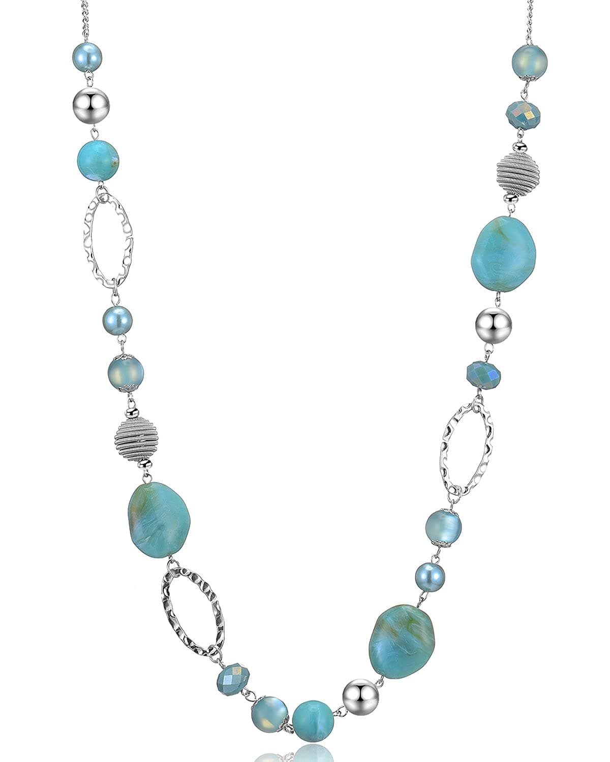 Beaded Turquoise Long Necklace