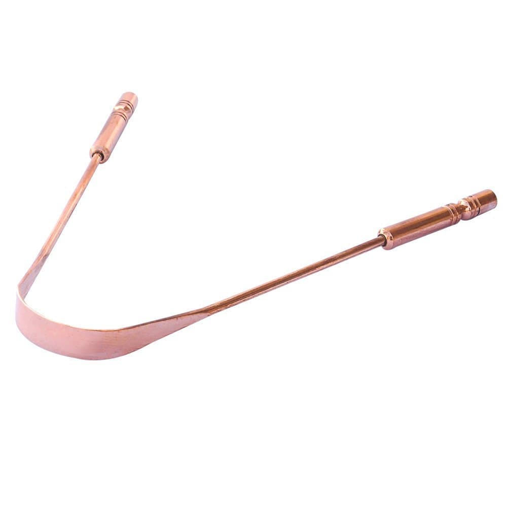 Copper Tongue Cleaner Scraper | Dentist Recommended For Dental Health and Fresh Breath | Handy Grip | Superior Oral Hygiene