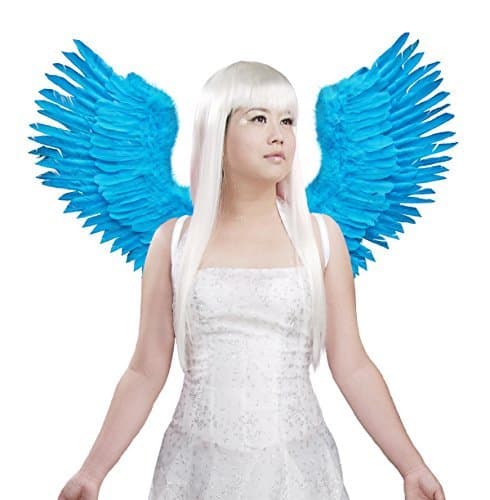 (TM) Blue Open Swing V Shape Costume Feather Angel Wings Adult Unisex