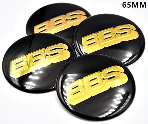 BZQq 4PCS 65mm 3D Hub Wheel Center Caps Badge Sticker (Black)