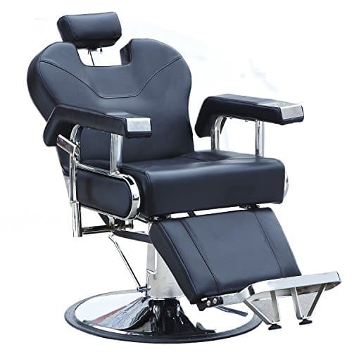 Sliverylake Reclining Hydraulic Barber Chair Salon Beauty Equipment Hair Styling Shampoo (Black)