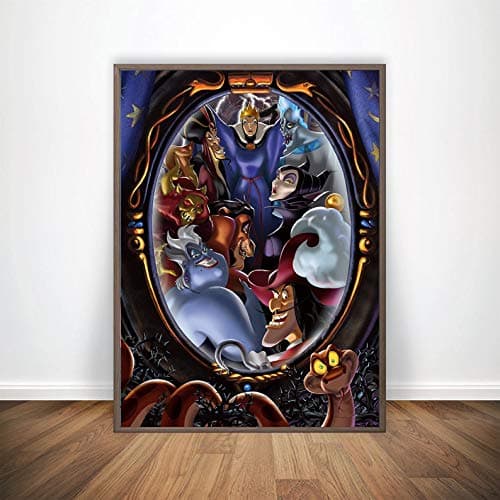 Disney Villains Poster Disney Villains Art Wall Poster Disney Villains Poster Design Deer Design Art Home Decor Wall Decoration Gift for Her (Large I (24x 32))