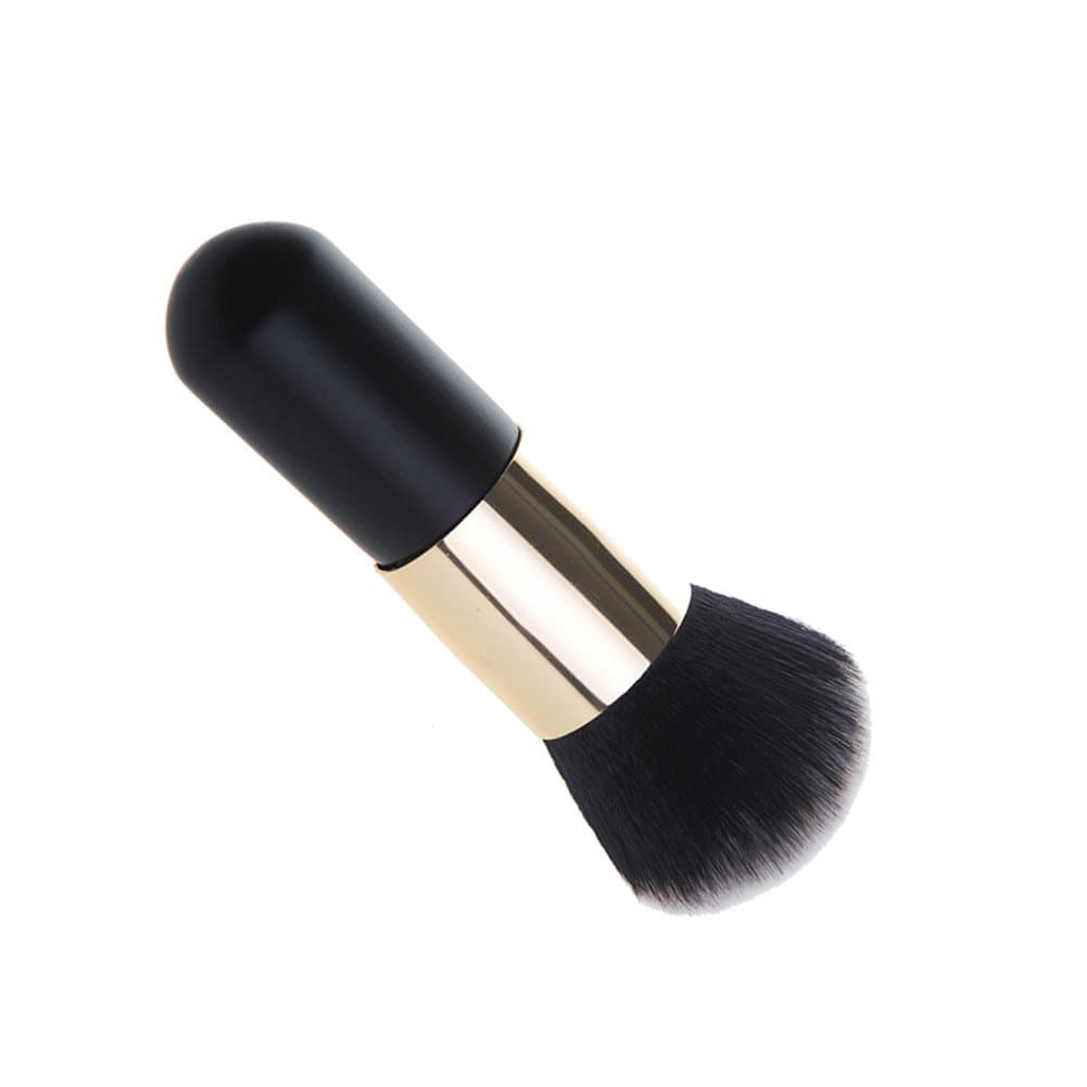 Sinide Foundation Kabuki Blush Brush Face Powder Travel Makeup Brushes - Handle Large Round Head Mineral Blending Blush Cosmetic Tool Perfect For Blending Liquid, Cream, Buffing, Concealer(Black Gold)