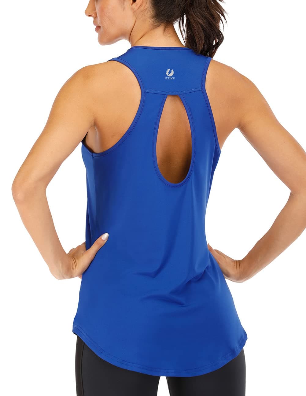 FihapyliICTIVE Yoga Tops for Women Loose Fit Workout Tank Tops for Women Backless Sleeveless Keyhole Open Back Muscle Tank
