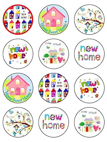 12x New Home/House Warming 2" (5cm) PRE-Cut Premium Rice Paper Edible Cake Toppers