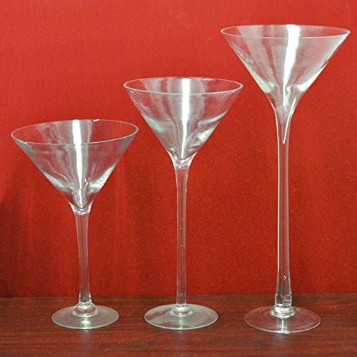 Party Spin Firefly Giant Martini Glass Vase, 23-inch, 2-Pack