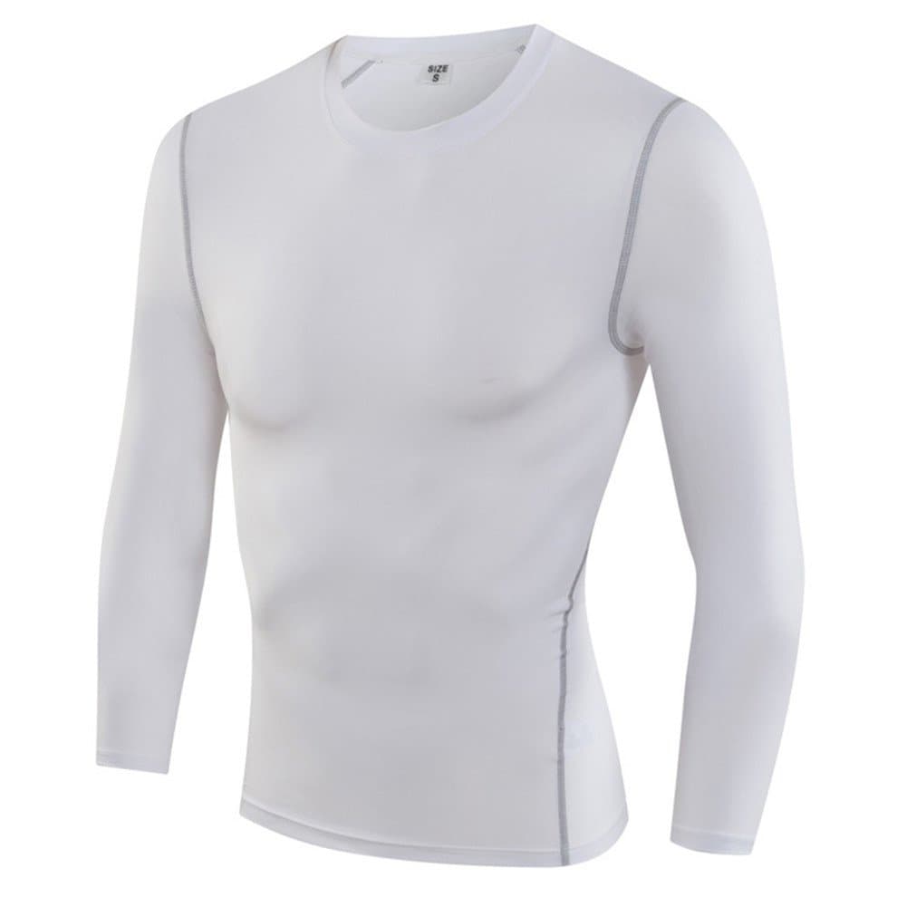 Mens Boys Sport Running Gym Fitness Base Layer Thermal Under Top Long Sleeve Shirt Skins Gear Cool Dry S M L XL XXL 3XL