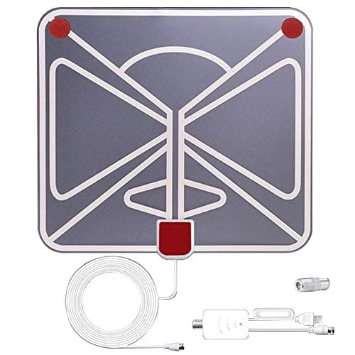 HDTV Antenna Nicerpro Indoor TV Aerial Digital TV Antenna, Amplifier Signal Booster Freeview HDTV Channels Support 4K 1080P UHF VHF 50-85 Miles Range,10ft Coax Cable White