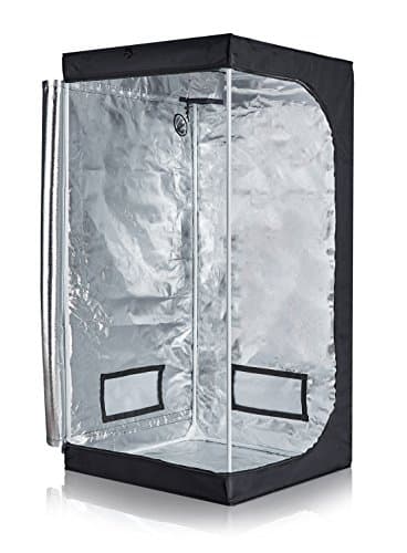 Anjeet 120"x120"x80" 96"x48"x80" 48"x48"x80" 48"x24"x72" 24"x24"x48" Reflective Mylar Hydroponic Grow Tent For Indoor Plant Growing LED Light HPS Lamp Non Toxic Hut (32"x32"x63")